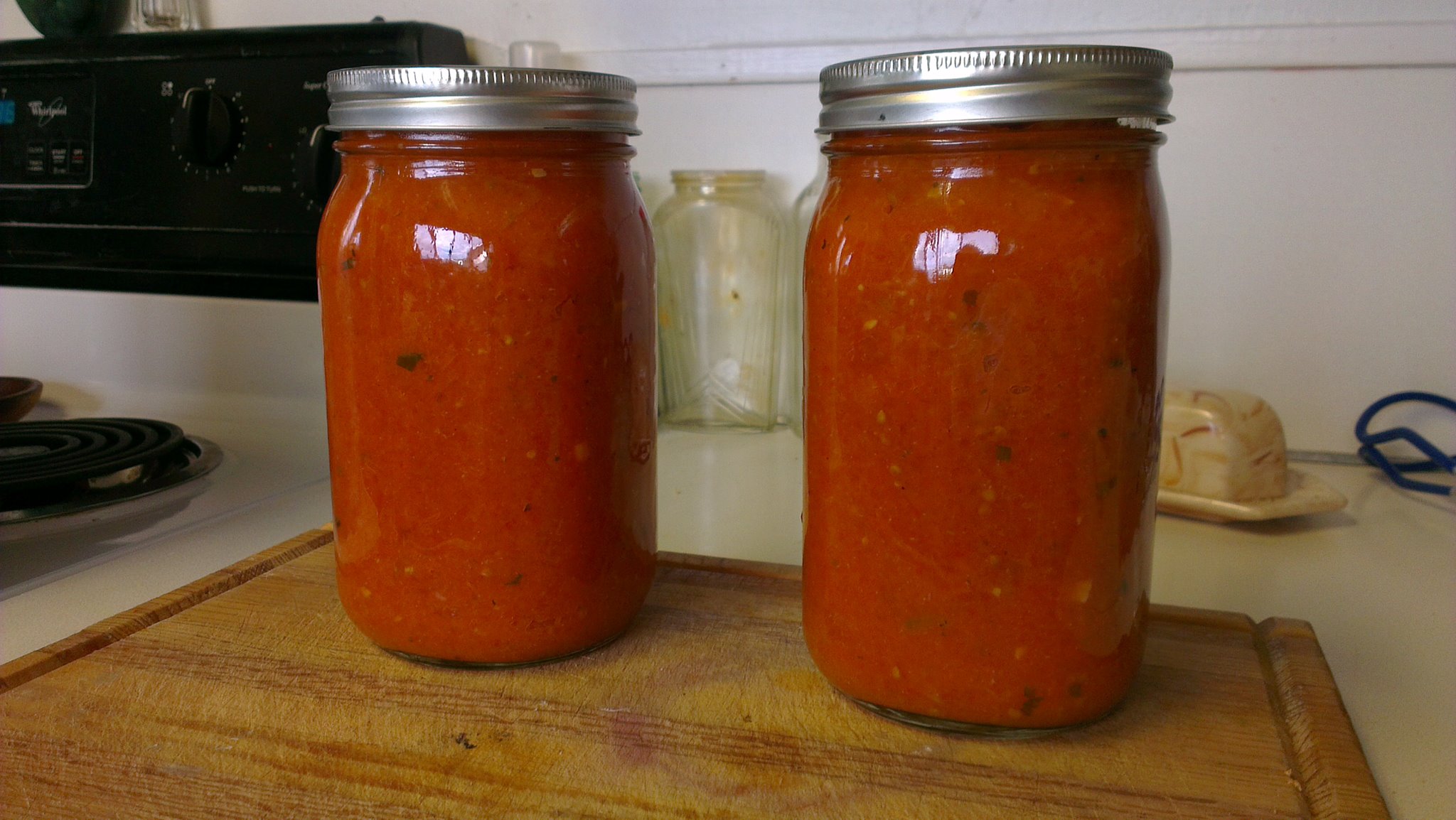 My first attempt at tomato sauce from scratch.