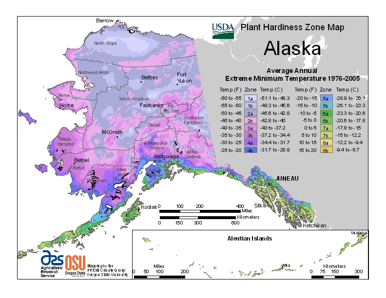 USDA Zones for Alaska. No other state has this many zones!